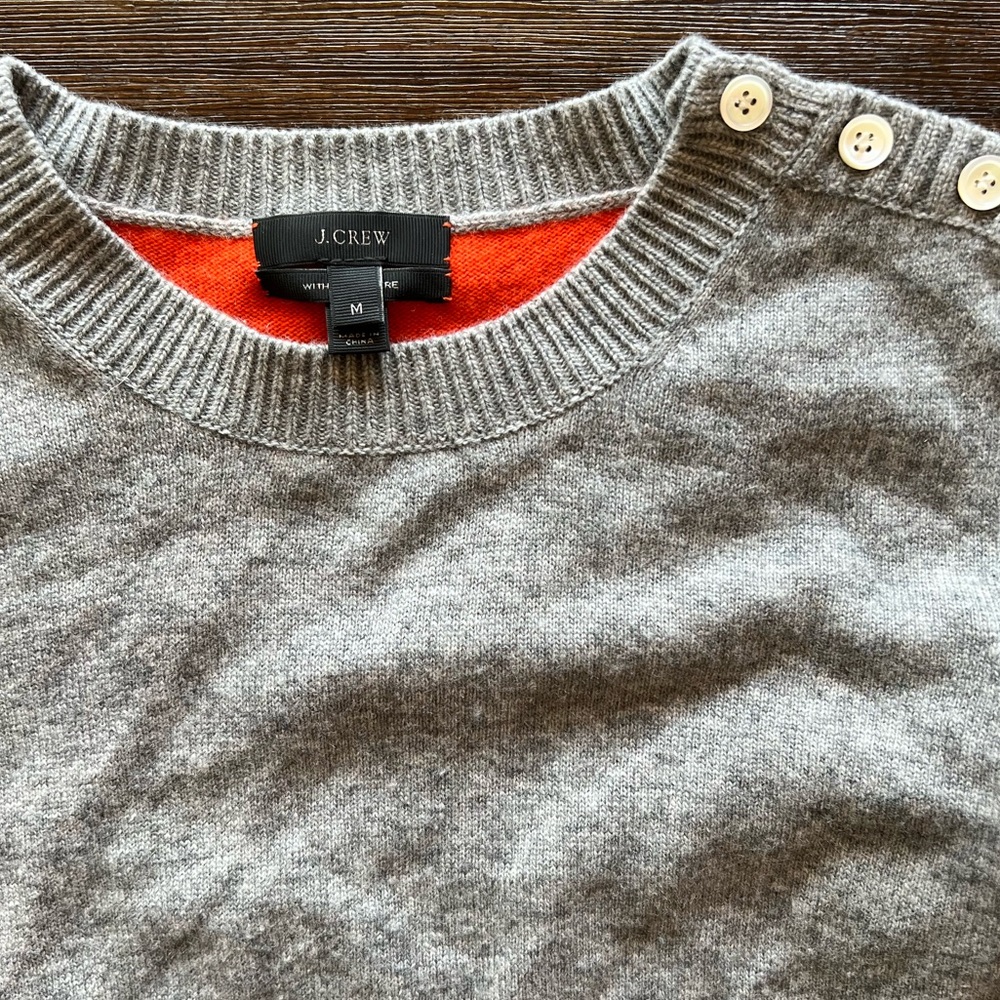 JCrew orange/grey lightweight sweater. Size Medium.